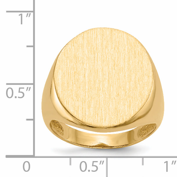 14k 18.0x22.0mm Open Back Mens Signet Ring