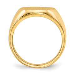 14k 14.5x17.5mm Closed Back Mens Signet Ring