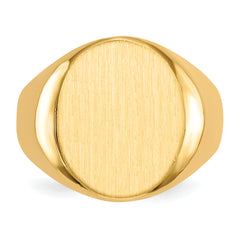 14k 14.5x17.5mm Closed Back Mens Signet Ring