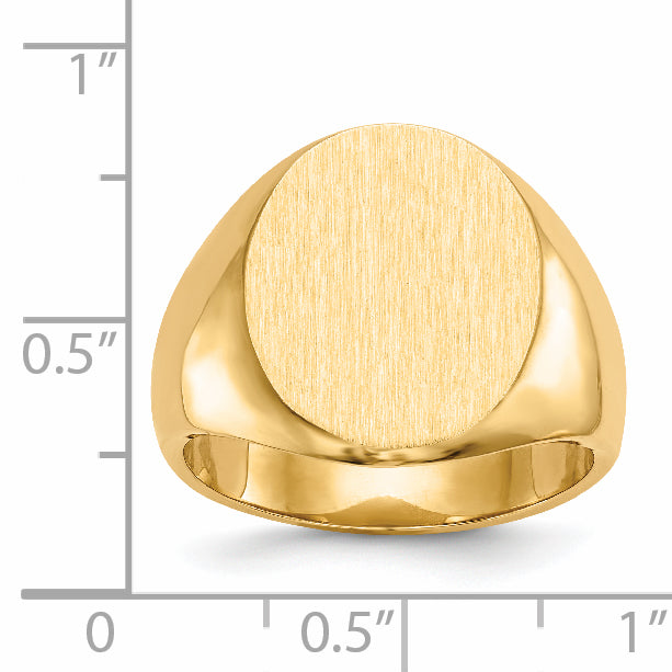 14k 14.5x17.5mm Closed Back Mens Signet Ring