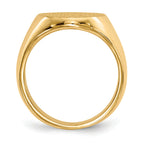 10ky 17.5x14.0mm Closed Back Men's Signet Ring