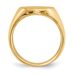 14k 14.0x17.5mm Closed Back Mens Signet Ring