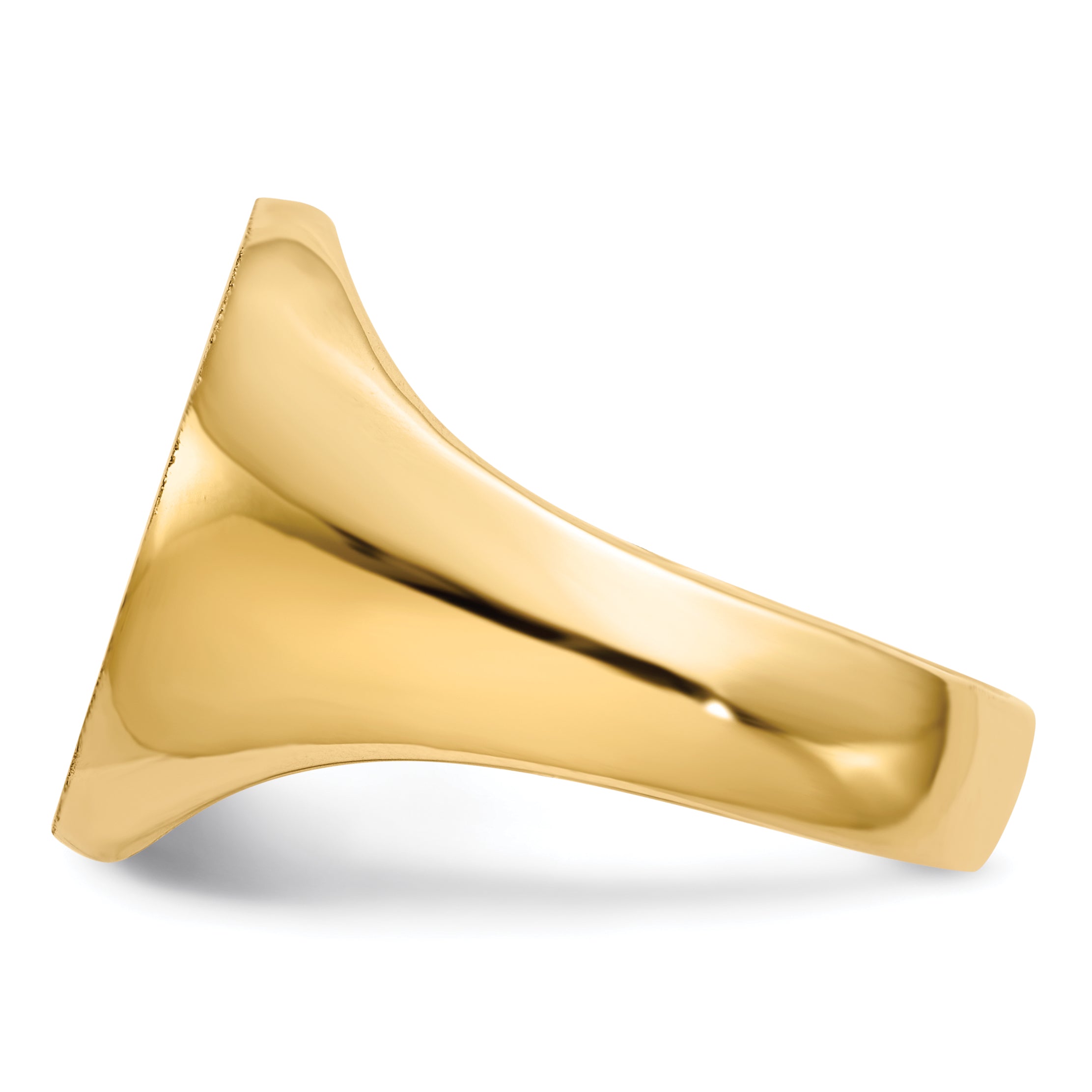14k 14.0x17.5mm Closed Back Mens Signet Ring