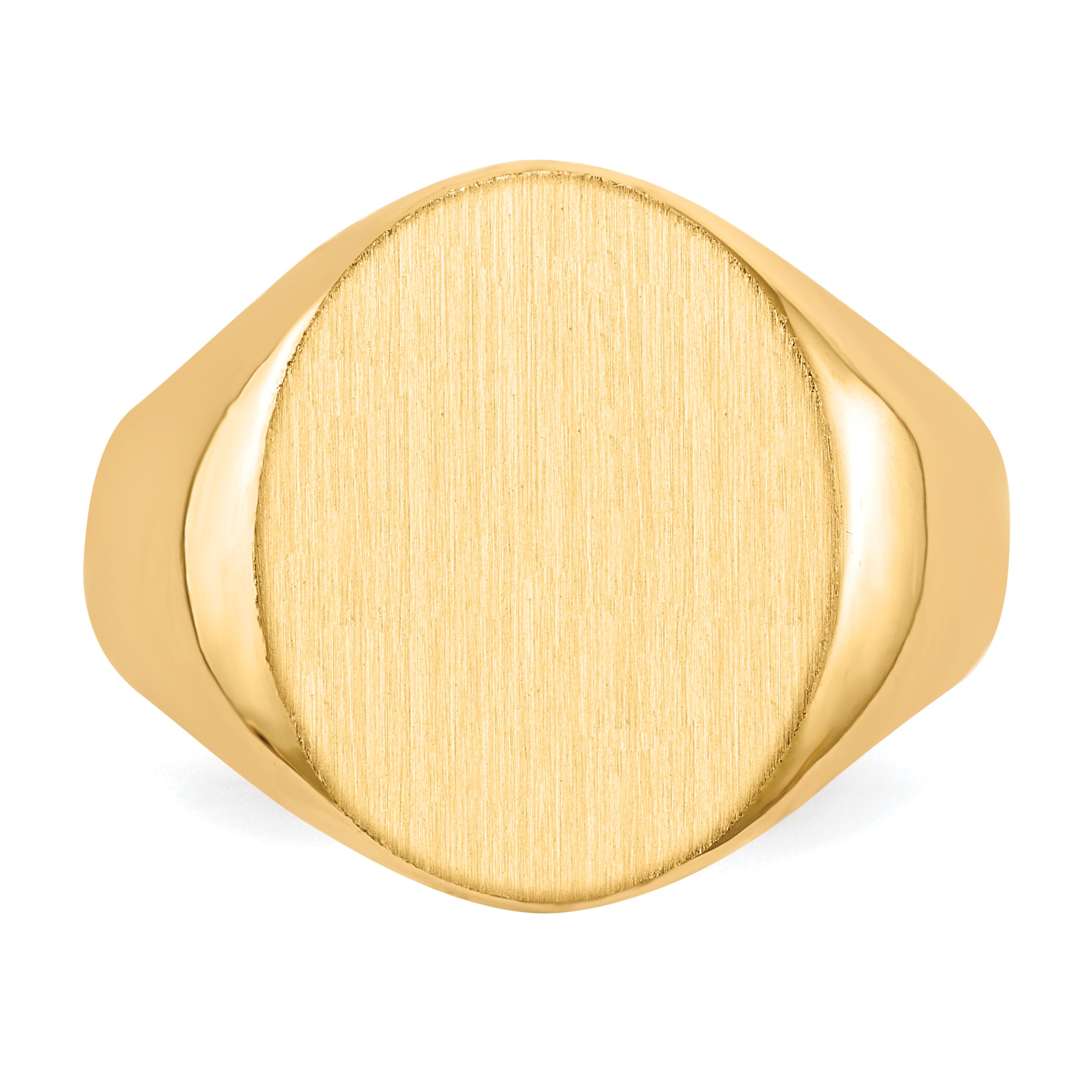 14k 14.0x17.5mm Closed Back Mens Signet Ring
