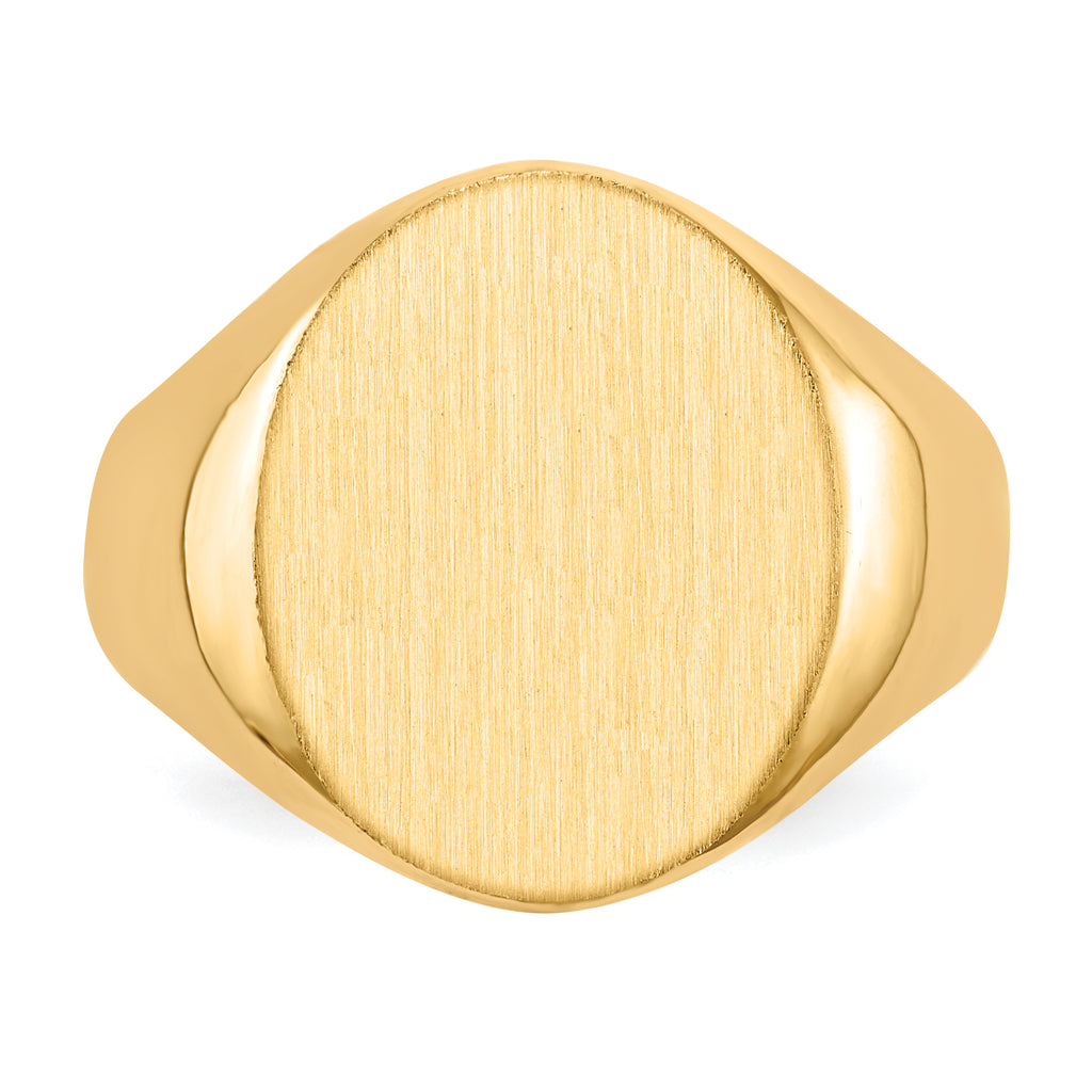14k 14.0x17.5mm Closed Back Mens Signet Ring