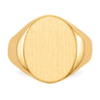 14k 14.0x17.5mm Closed Back Mens Signet Ring