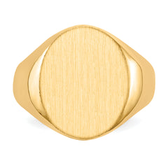 14k 14.0x17.5mm Closed Back Mens Signet Ring