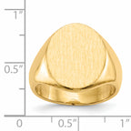 14k 14.0x17.5mm Closed Back Mens Signet Ring