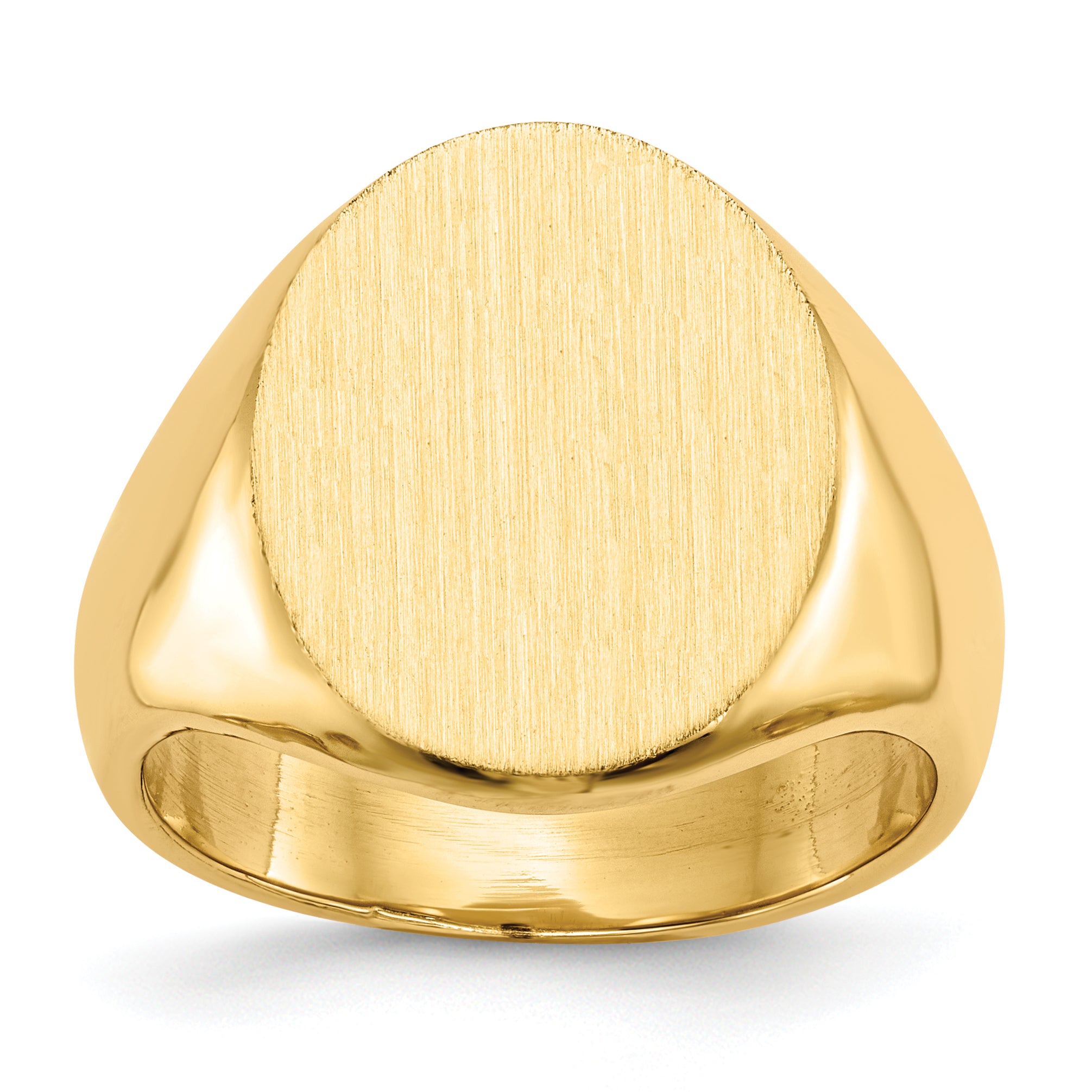 14k 14.0x17.5mm Closed Back Mens Signet Ring Main image