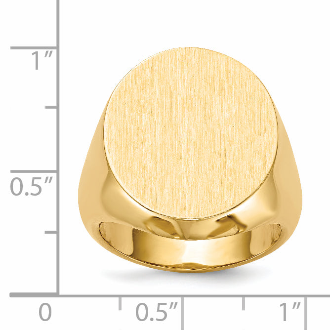 14k 18.0x20.0mm Closed Back Mens Signet Ring