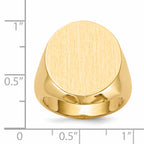 14k 18.0x20.0mm Closed Back Mens Signet Ring