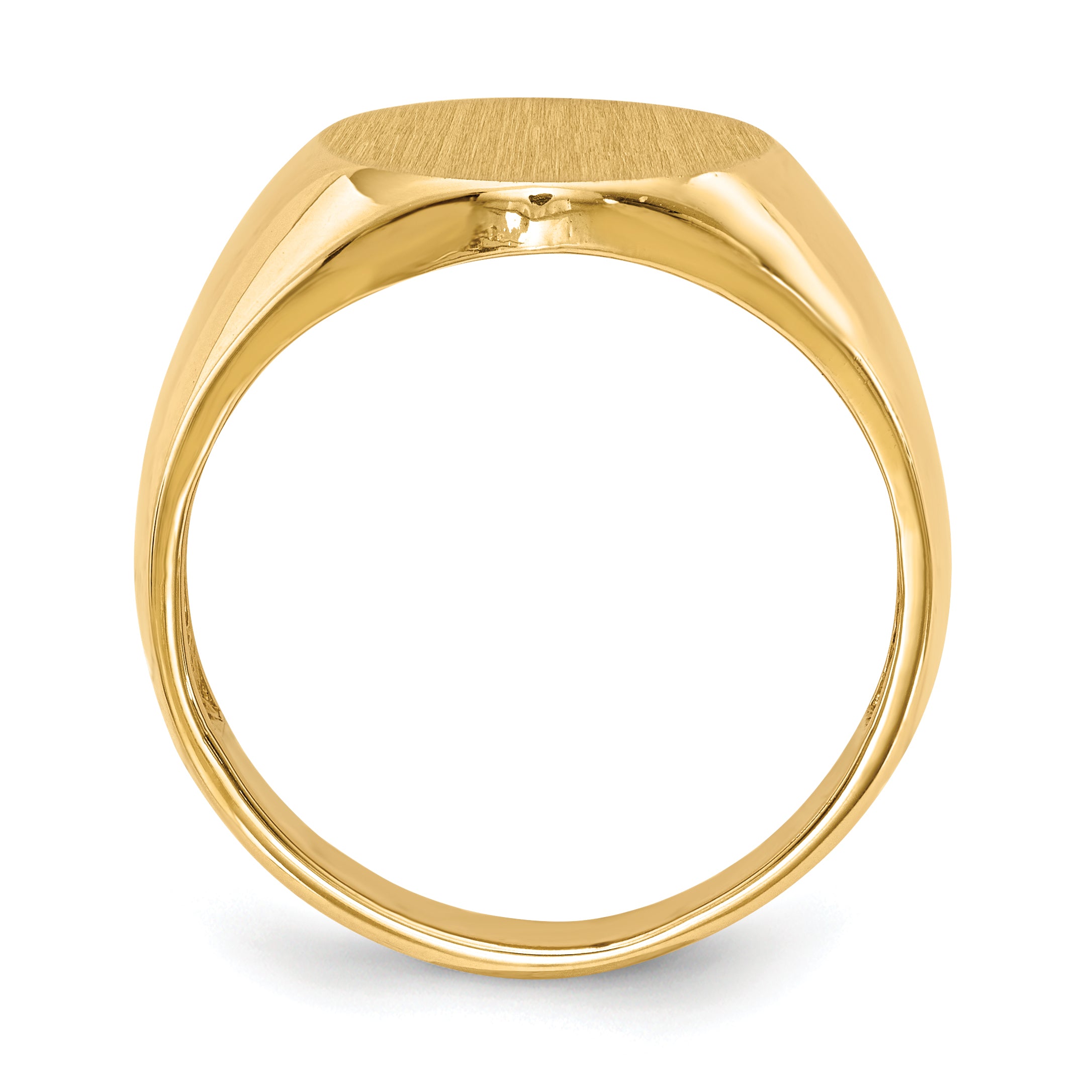 14k 13.5mm x 15.0mm Open Back Mens Signet Ring Secondary image