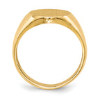 10ky 15.0x13.5mm Open Back Men's Signet Ring