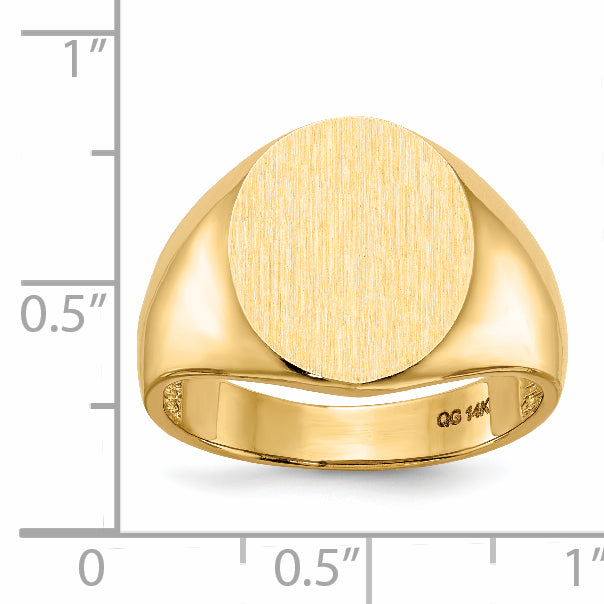 14k 13.5mm x 15.0mm Open Back Mens Signet Ring