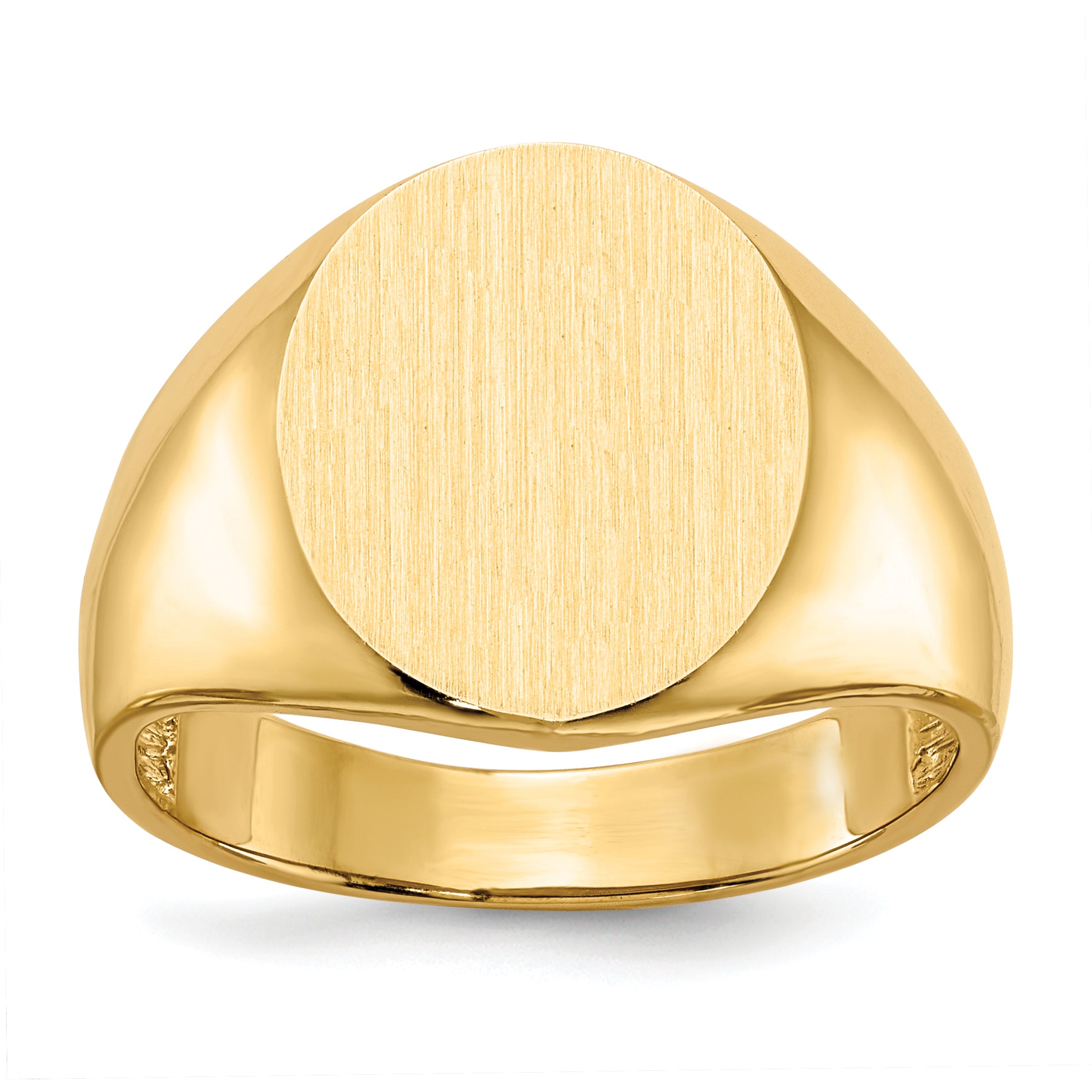 14k 13.5mm x 15.0mm Open Back Mens Signet Ring Main image
