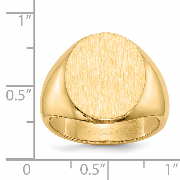 14k 14.0 x18.0mm Open Back Mens Signet Ring