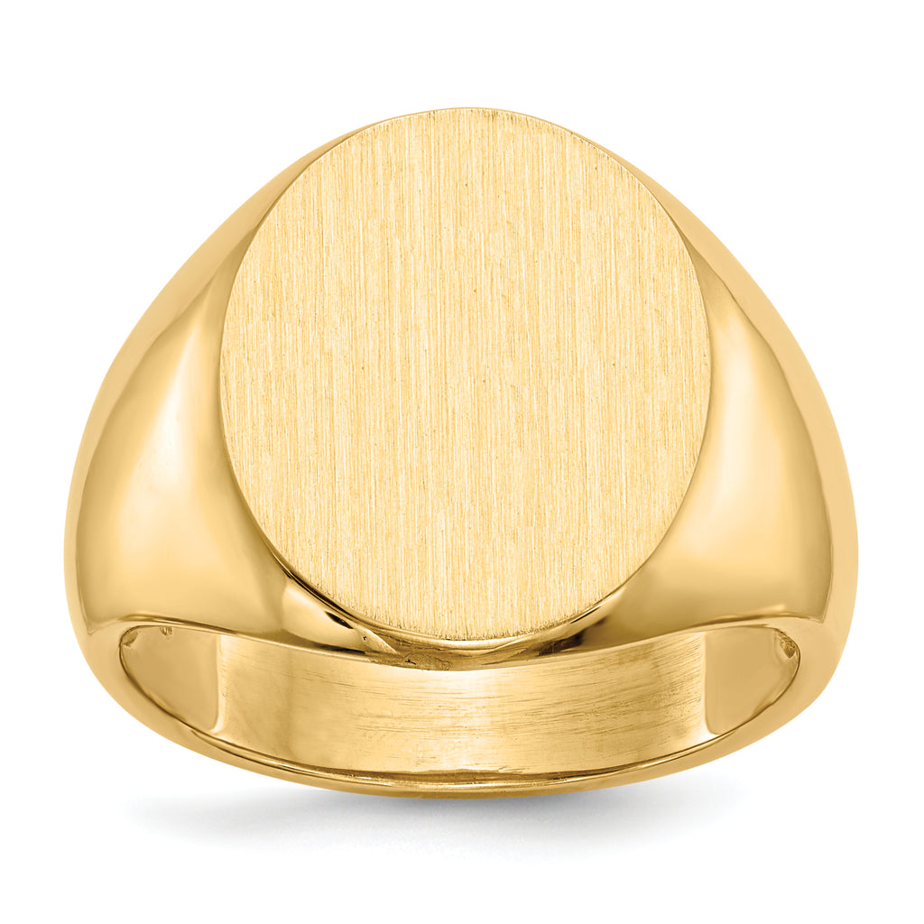 10k 18.5x14.0mm Open Back Men's Signet Ring