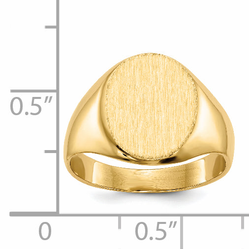 14k 10.5x12.0mm Closed Back Signet Ring