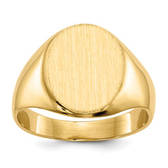 14k 10.5x12.0mm Closed Back Signet Ring