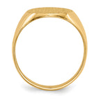 14k 12.0x13.5mm Closed Back Signet Ring