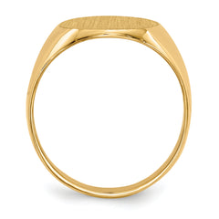 14k 12.0x13.5mm Closed Back Signet Ring