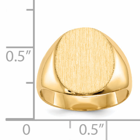 14k 12.0x13.5mm Closed Back Signet Ring