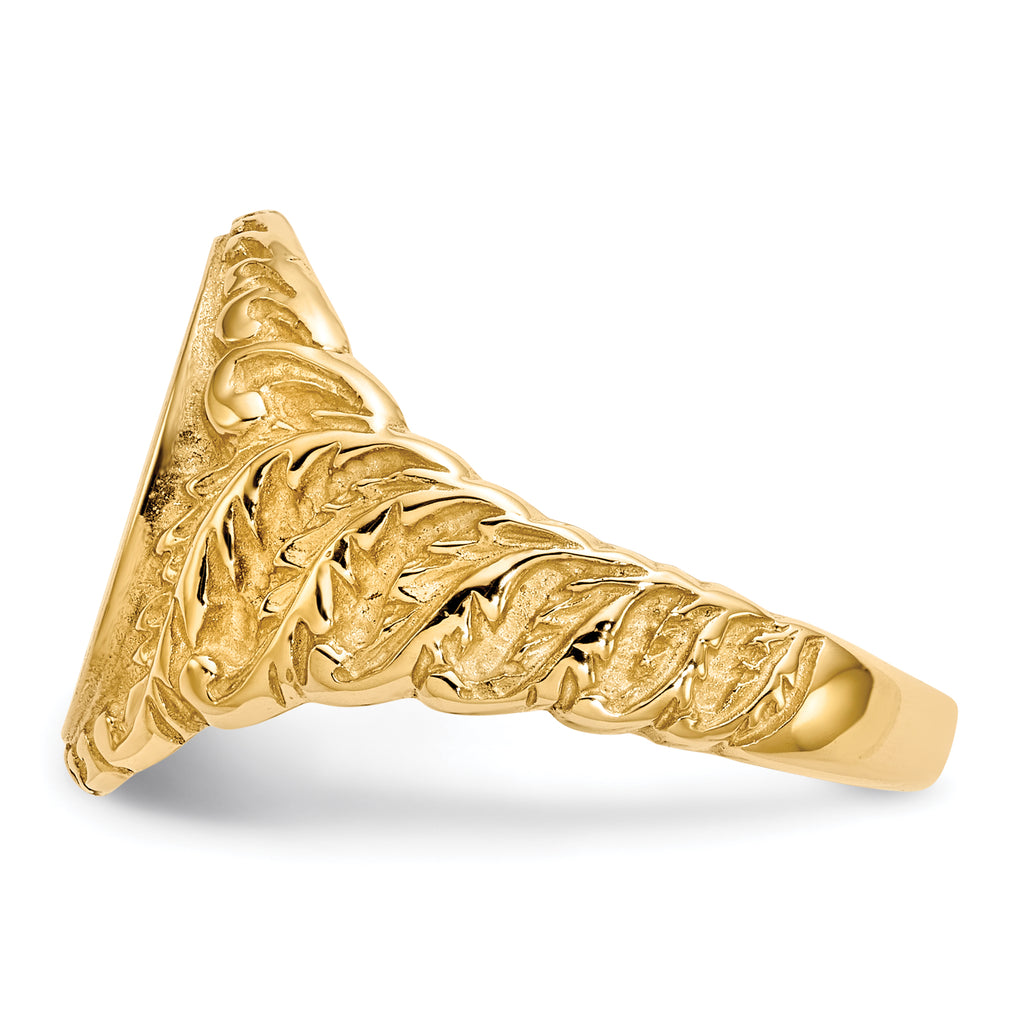 14k 10.5x13.0mm Closed Back Mens Signet Ring