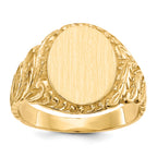 14k 10.5x13.0mm Closed Back Mens Signet Ring