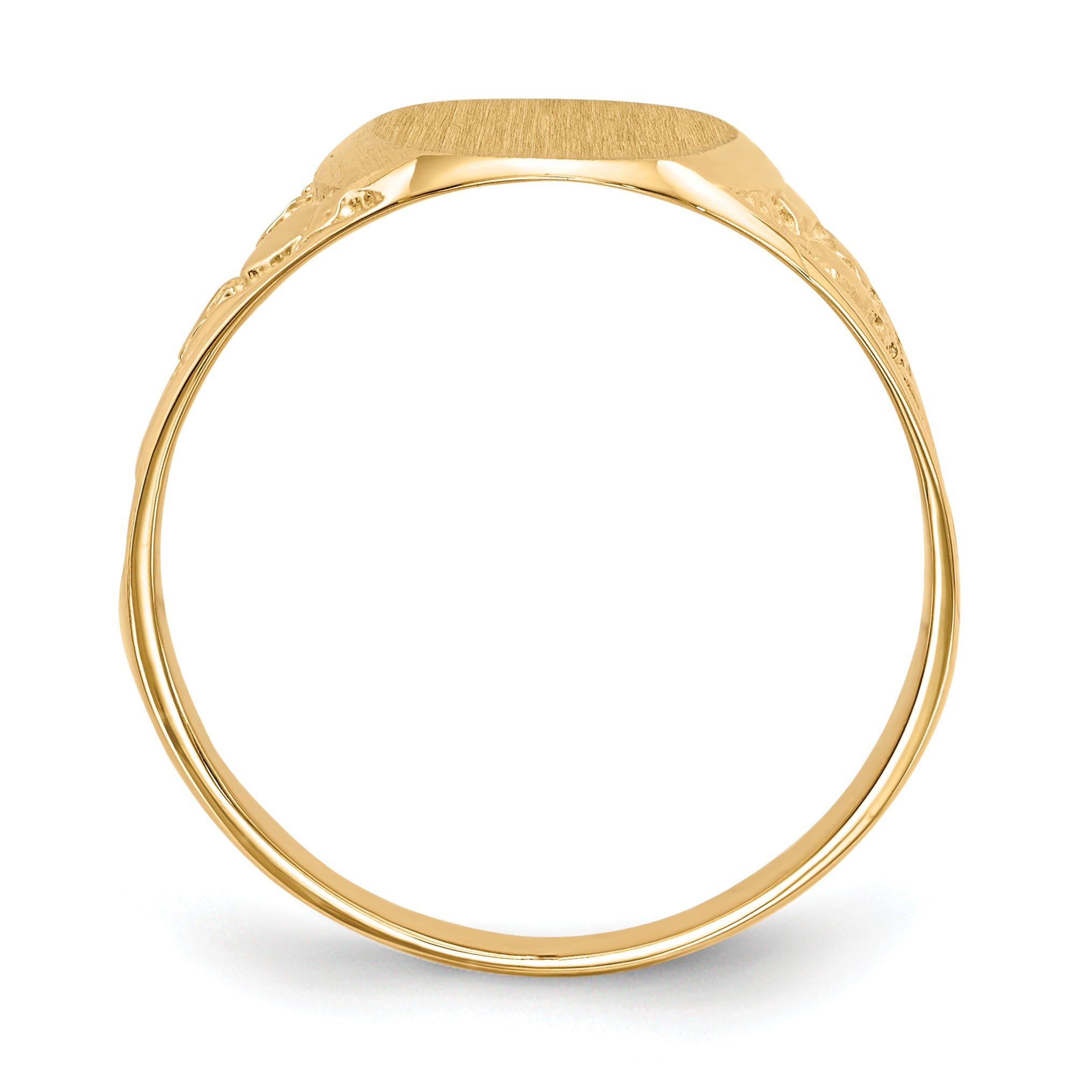 14k 11.0x14.5mm Closed Back Mens Signet Ring
