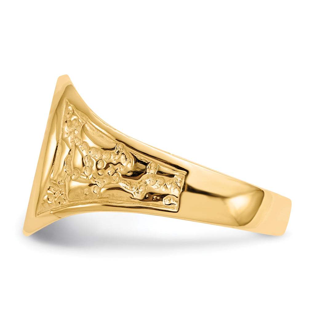 10ky14.5x11.0mm Closed Back Men's Signet Ring