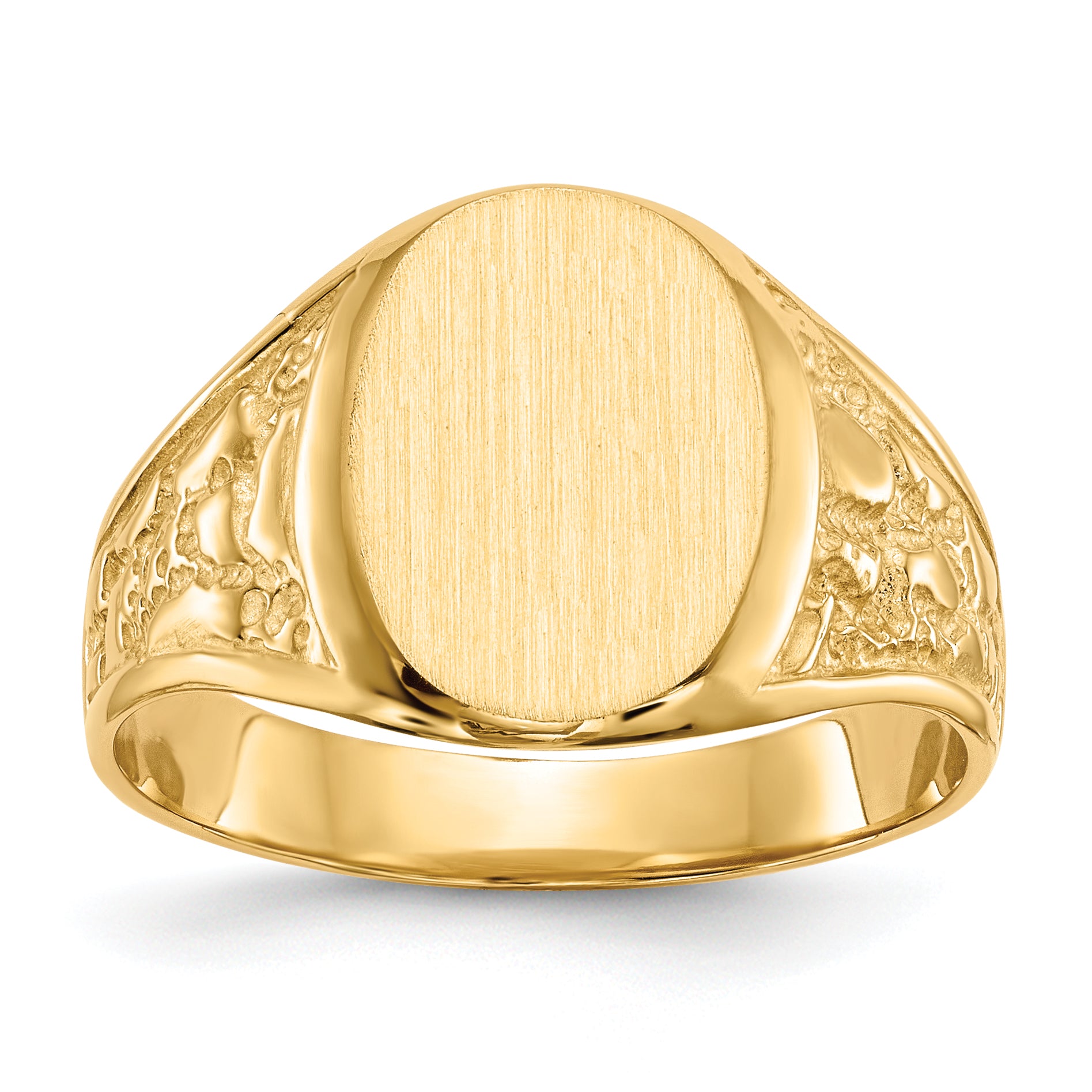 14k 11.0x14.5mm Closed Back Mens Signet Ring Main image