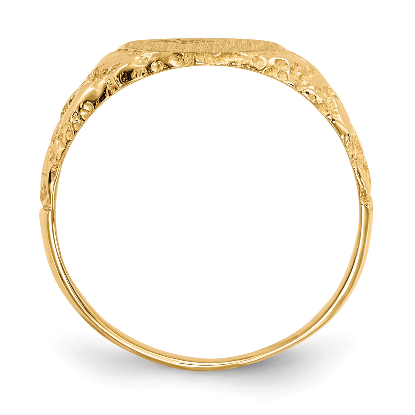 14k 9.0x11.0mm Closed Back Diamond Signet Ring Mounting (No Stone Included) Secondary image