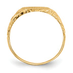 14k 9.0x11.0mm Closed Back Diamond Signet Ring Mounting (No Stone Included)
