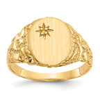 10k 11.0x9.0mm Closed Back Diamond Signet Ring Mounting