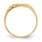 14k 9.0x11.0mm Closed Back AA Diamond Signet Ring