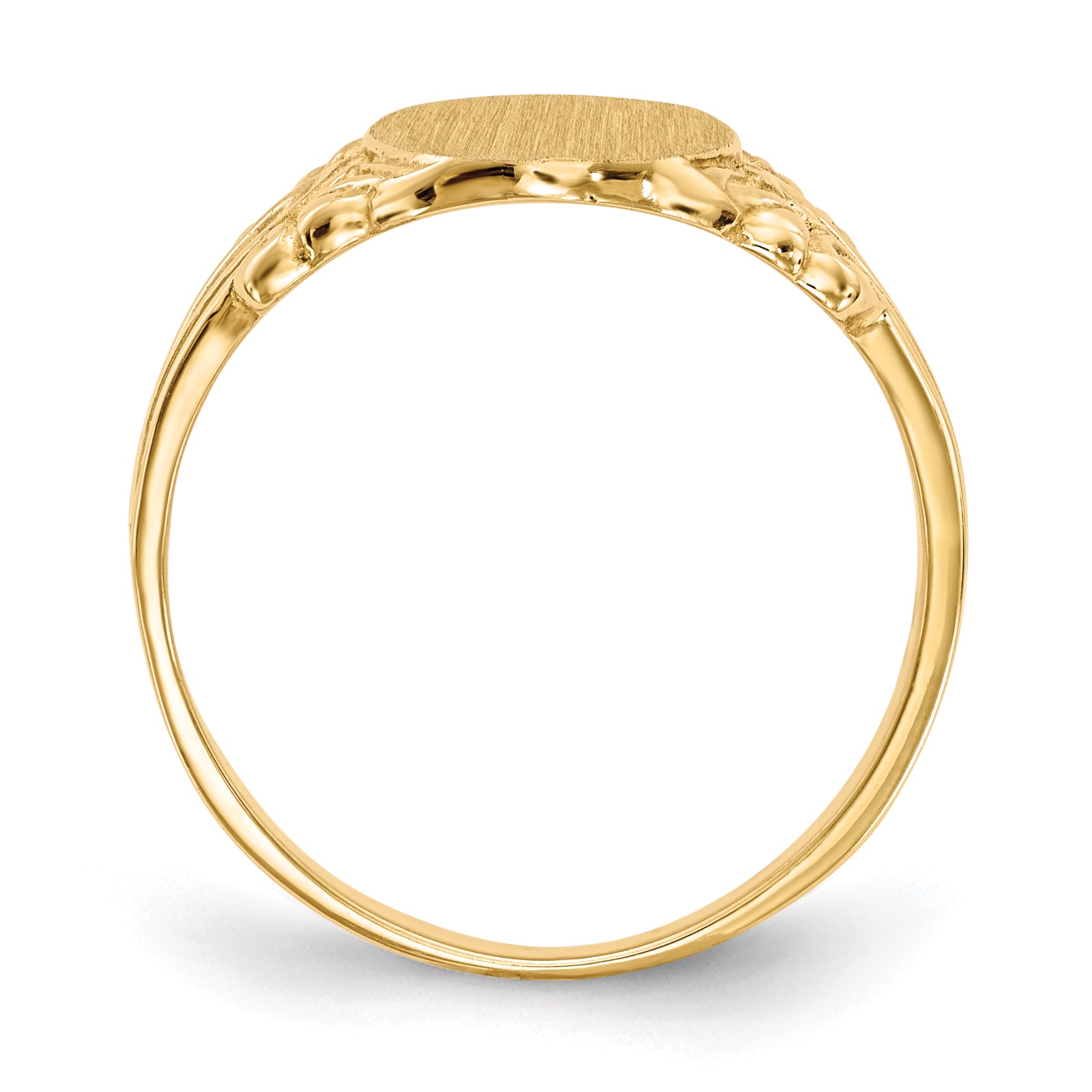 10k 10.0x8.0mm Closed Back Signet Ring Secondary image