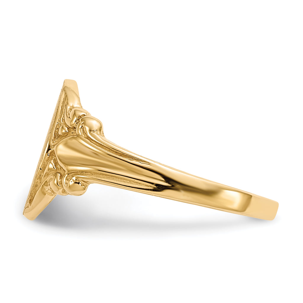 14k 8.0x10.0mm Closed Back Signet Ring