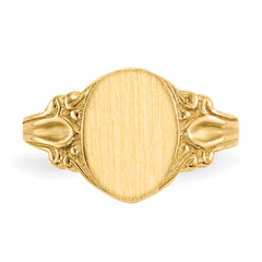 14k 8.0x10.0mm Closed Back Signet Ring