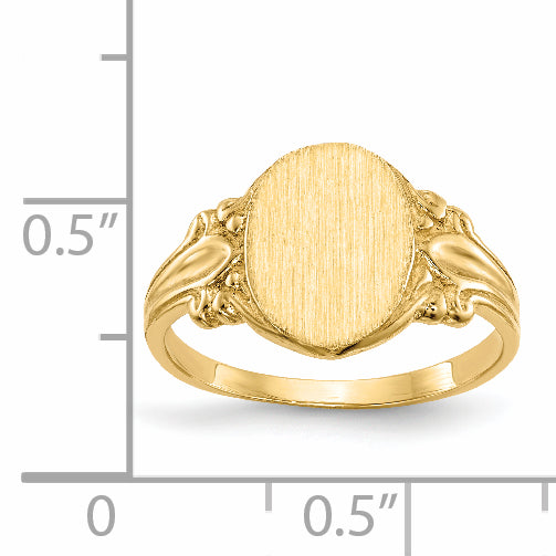14k 8.0x10.0mm Closed Back Signet Ring