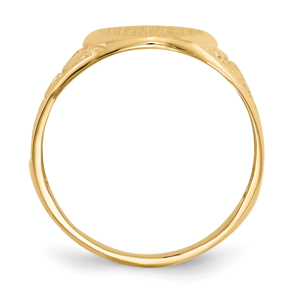14k 11.5x15.0mm Open Back Mens Signet Ring