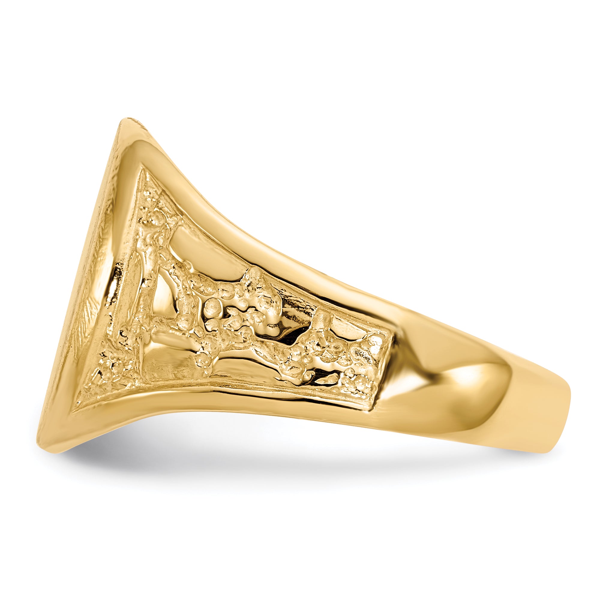 14k 11.5x15.0mm Open Back Mens Signet Ring