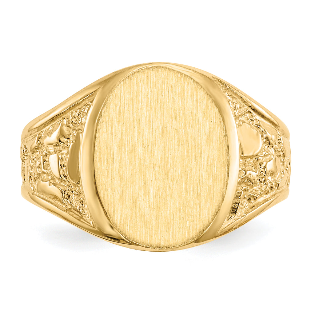10ky 15.0x11.5mm Open Back Men's Signet Ring