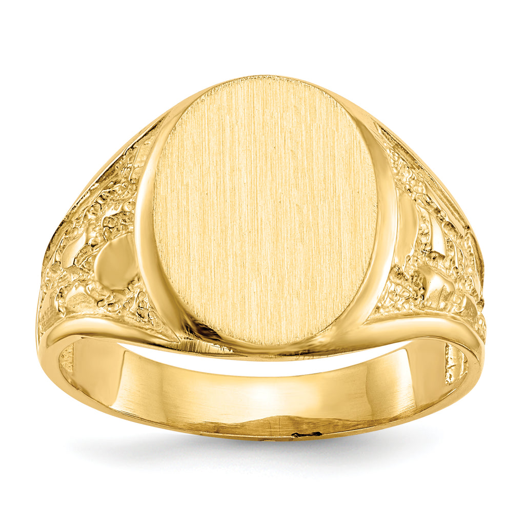 10ky 15.0x11.5mm Open Back Men's Signet Ring