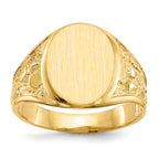 10ky 15.0x11.5mm Open Back Men's Signet Ring