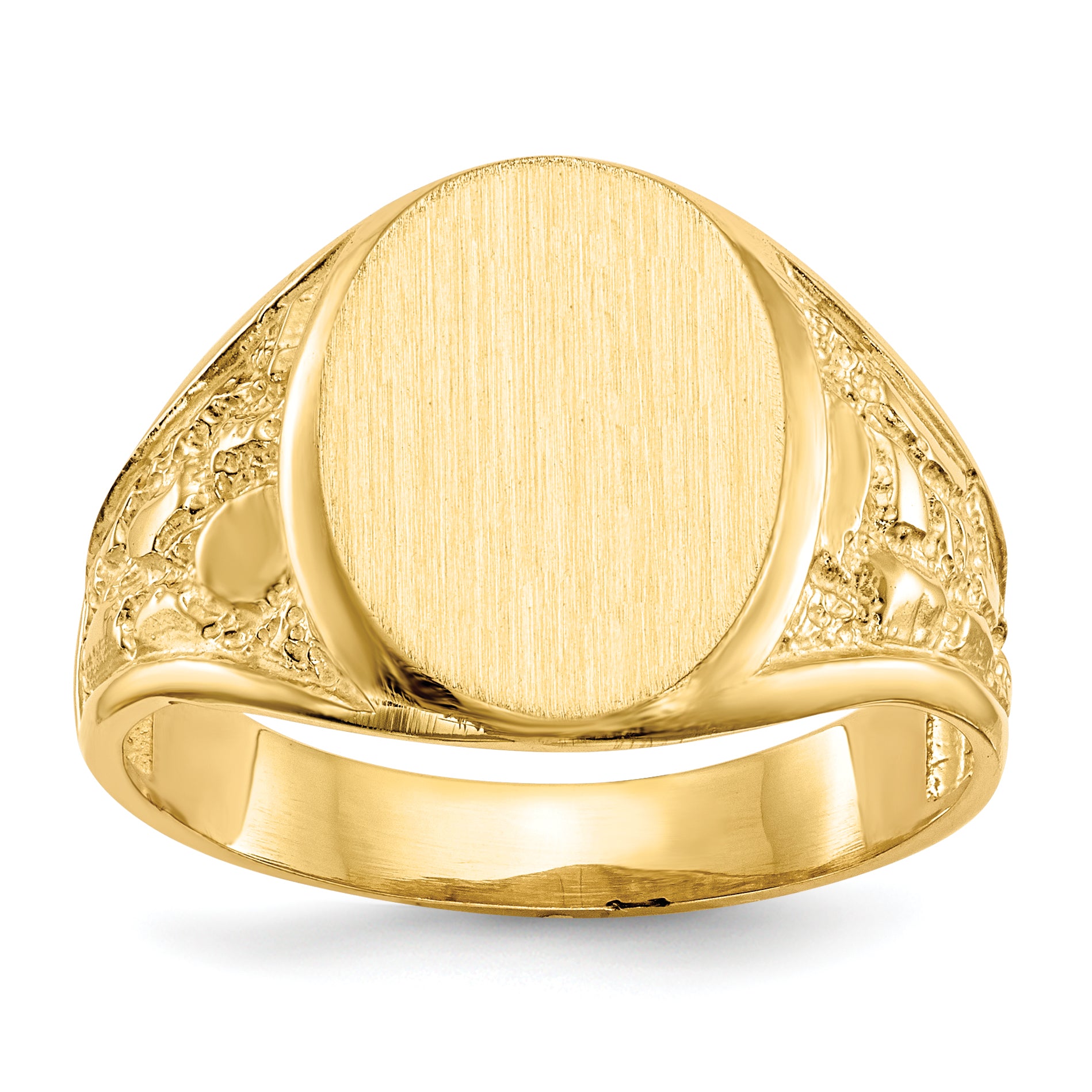 14k 11.5x15.0mm Open Back Mens Signet Ring Main image