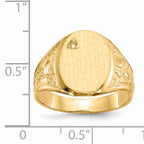 14k 11.0x15.0mm Open Back Diamond Mens Signet Ring Mounting (No Stone Included)