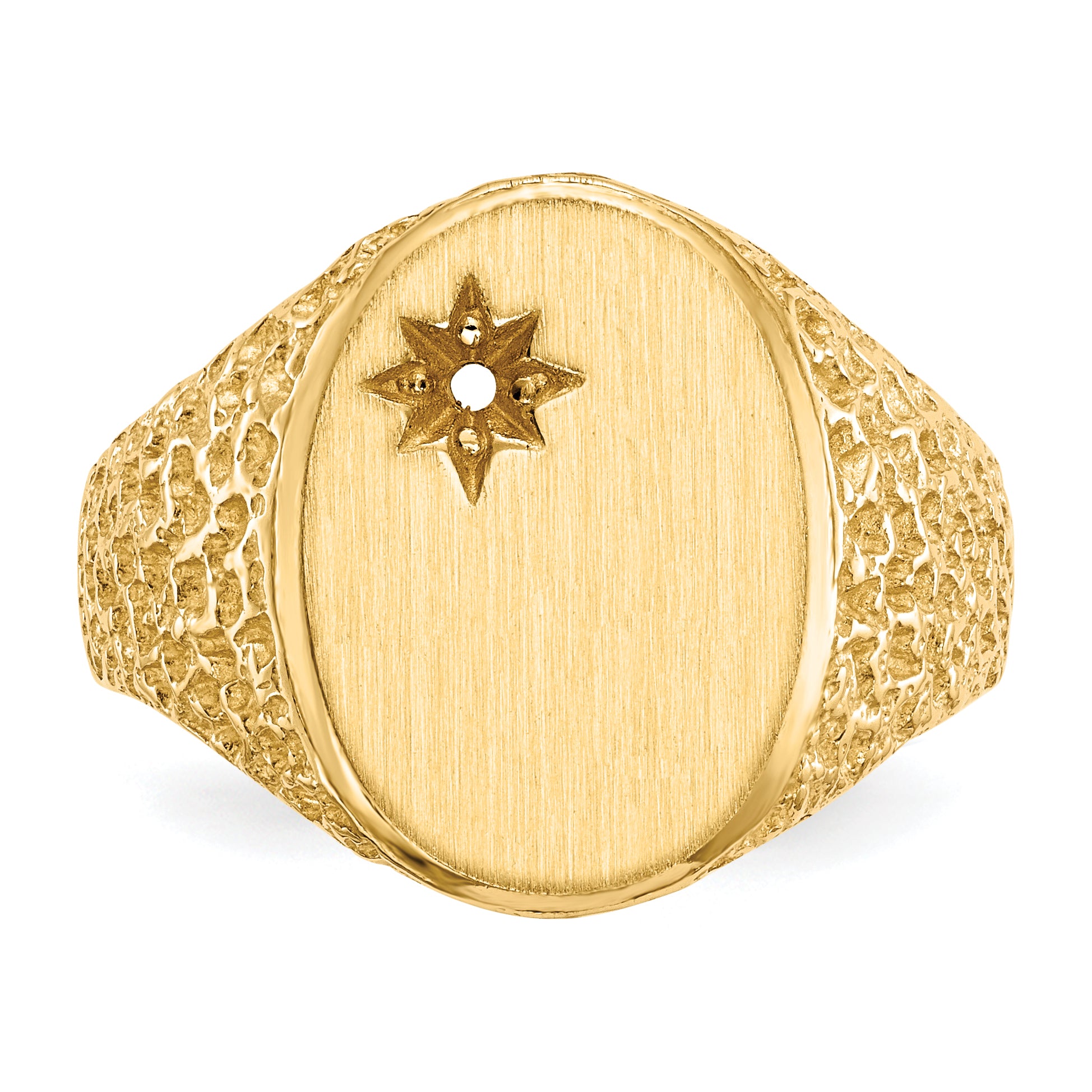 14k 12.0x16.0mm Open Back Diamond Mens Signet Ring Mounting (No Stone Included)