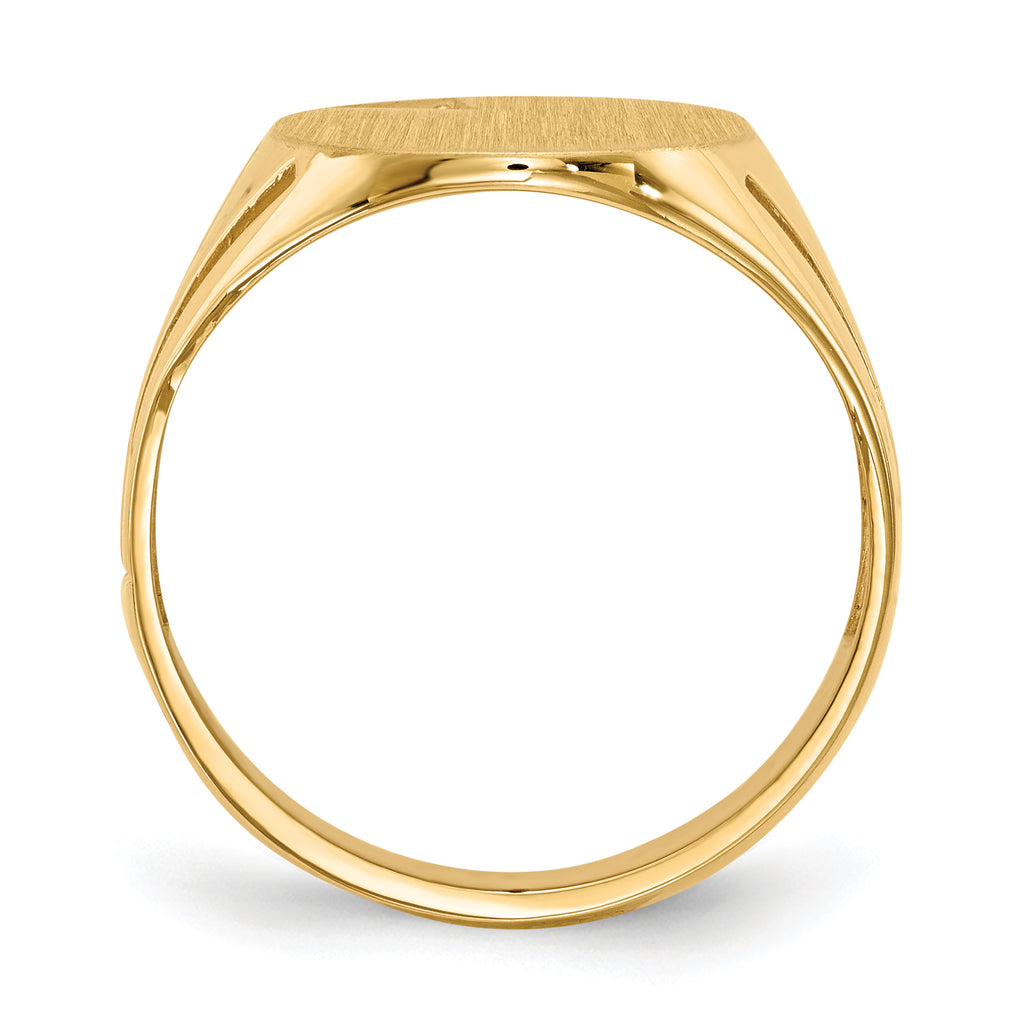 14k 14.0x16.0mm Open Back Diamond Mens Signet Ring Mounting (No Stone Included)
