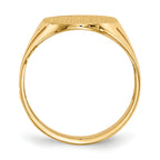 14k 14.0x16.0mm Open Back Diamond Mens Signet Ring Mounting (No Stone Included)