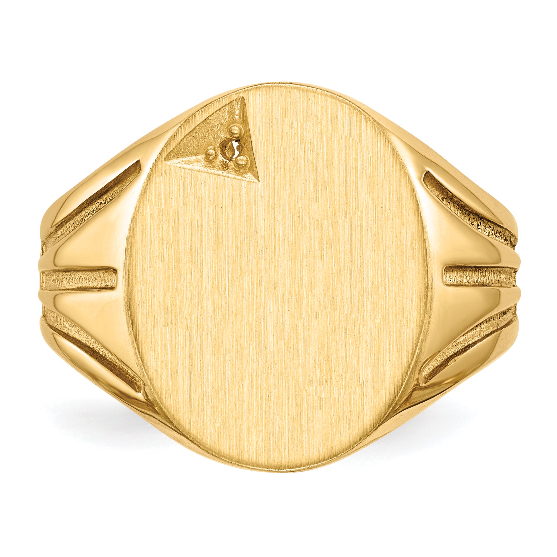 14k 14.0x16.0mm Open Back Diamond Mens Signet Ring Mounting (No Stone Included)
